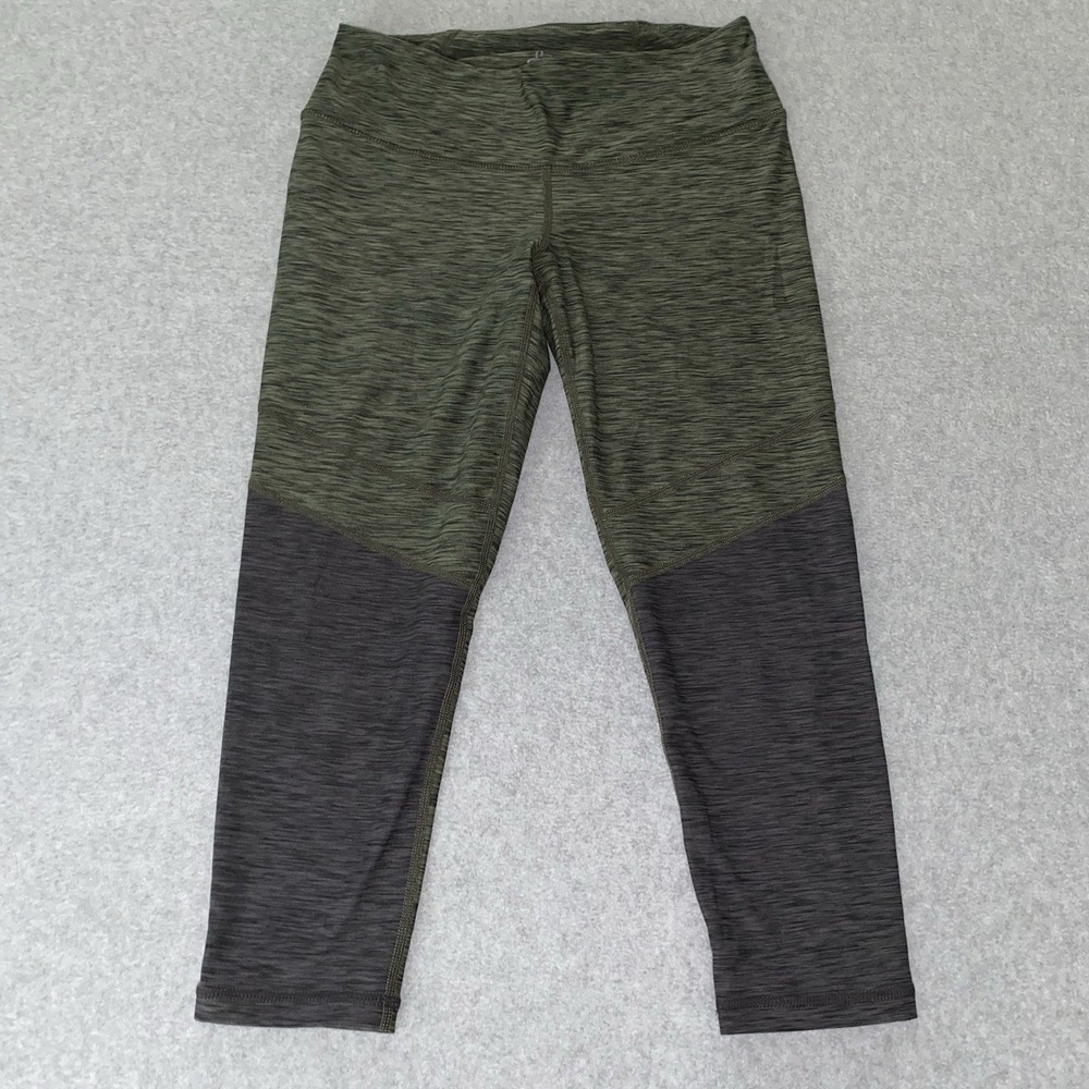 prAna Leggings Women's Small Green Black Colorblock Stretch Active Yoga Pants - Picture 1 of 14